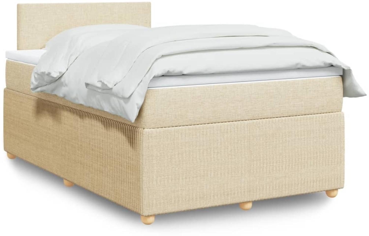 vidaXL Boxspringbett mit Matratze Creme 120x190 cm Stoff 3289693 Bild 1