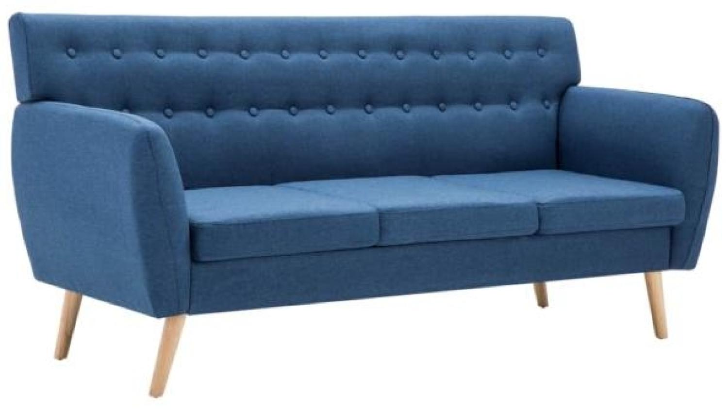 vidaXL 3-Sitzer-Sofa Stoff 172x70x82 cm Blau 247130 Bild 1