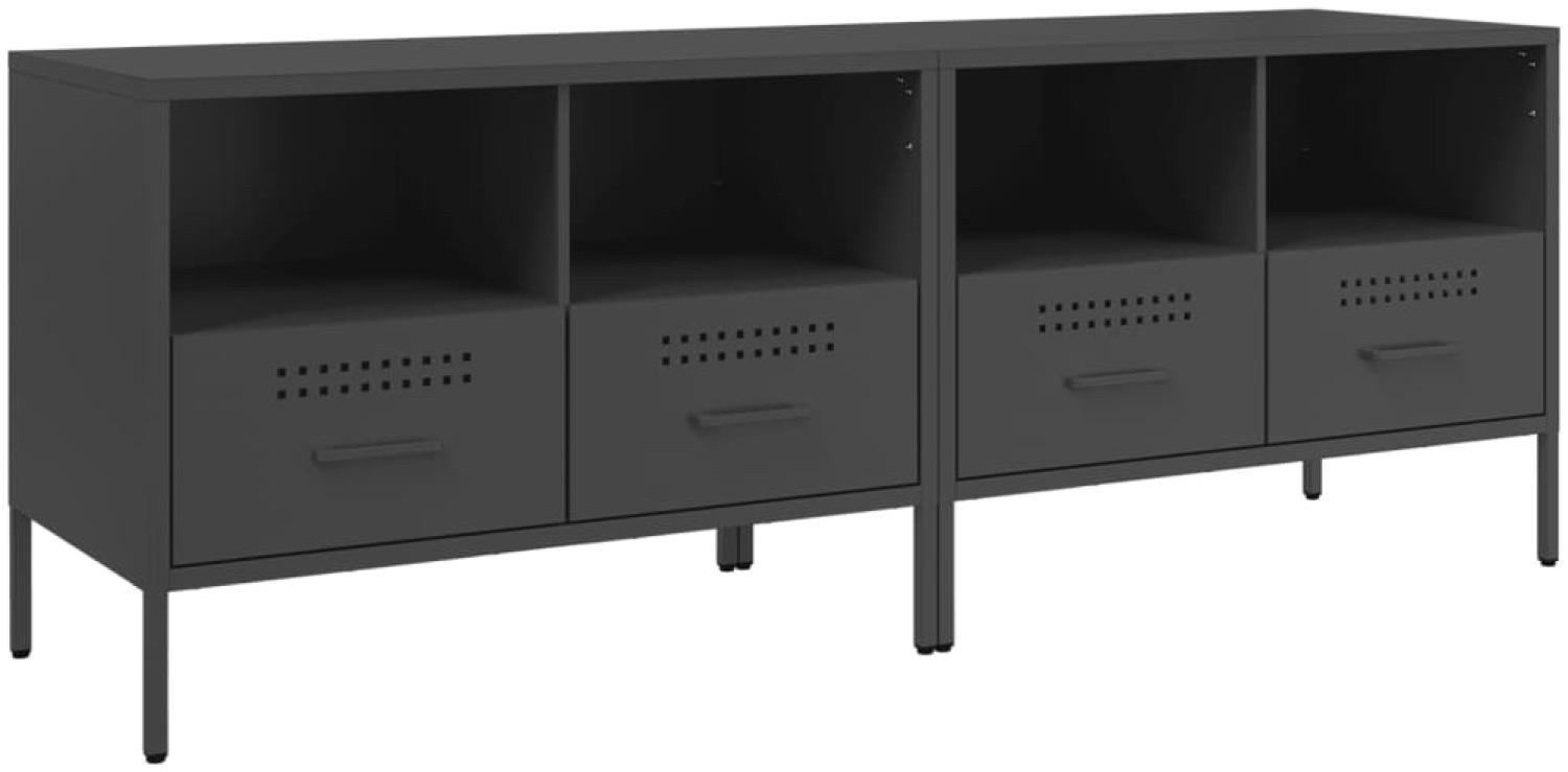 vidaXL TV-Schränke 2 Stk. Schwarz 68x39x50,5 cm Stahl 843043 Bild 1