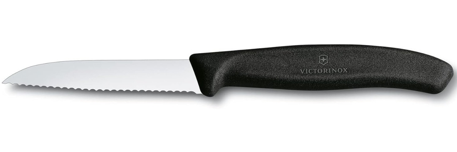 VICTORINOX Kochmesser silber, schwarz glänzend, poliert, Klinge: 8,0 cm Bild 1