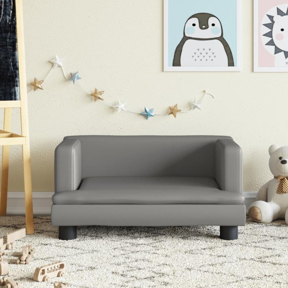 vidaXL Kindersofa Grau 60x40x30 cm Kunstleder 3196327 Bild 1