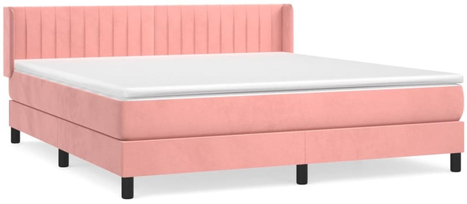 vidaXL Boxspringbett mit Matratze Rosa 180x200 cm Samt 3131098 Bild 1