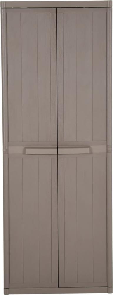 vidaXL Gartenschrank Braun 65x45x172 cm PP Holz-Optik 151241 Bild 1