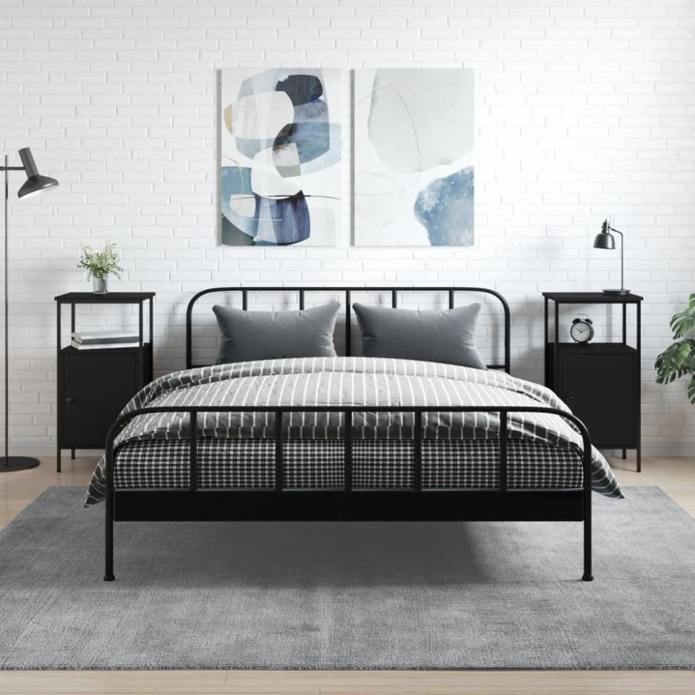 vidaXL Nachttische 2 Stk. Schwarz 41x31x80 cm Holzwerkstoff 825924 Bild 1