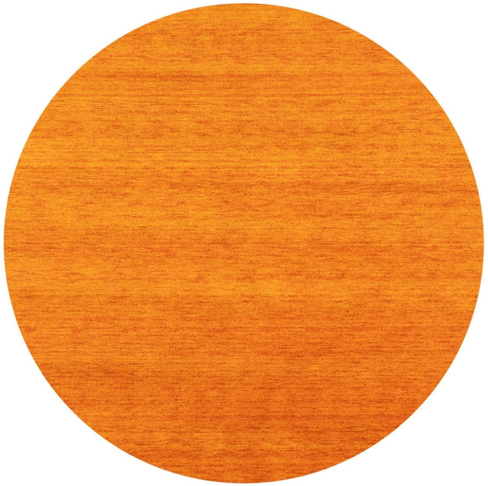 Morgenland Gabbeh Teppich - Softy - Uni - rund - 200 x 200 - Orange Bild 1
