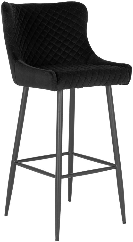 Design Barstuhl DIJON mit schwarzem Samt Bild 1
