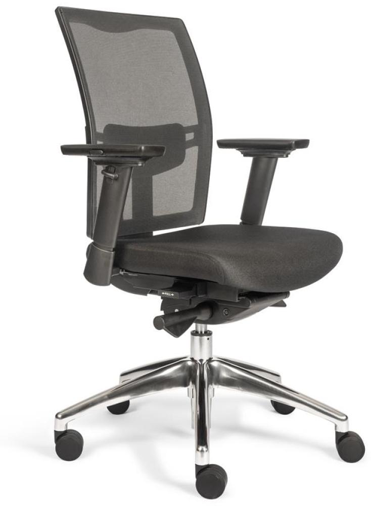 Büro-Drehstuhl Bürostuhl Schreibtischstuhl 990-1135 x 485 x 440 mm Schwarz Bild 1