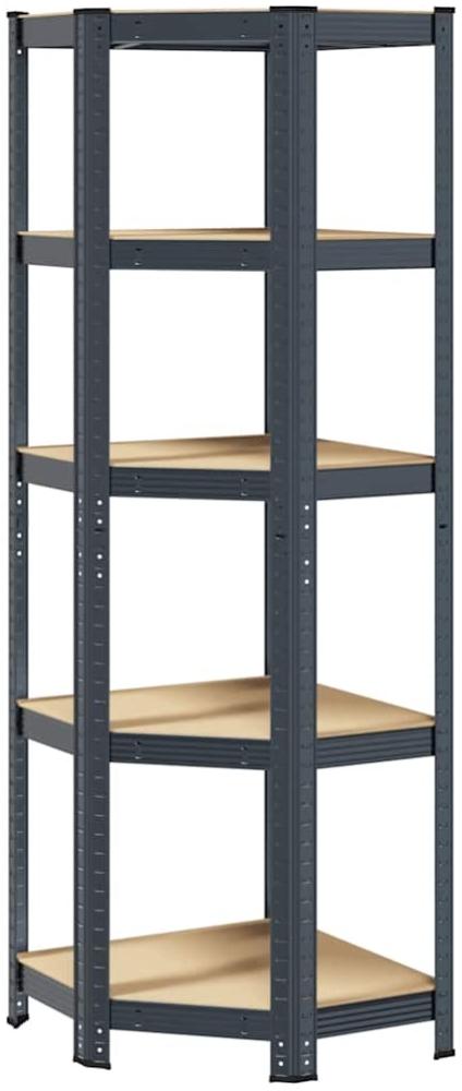 vidaXL Eckregal mit 5 Böden Anthrazit Stahl & Holzwerkstoff 4016946 Bild 1