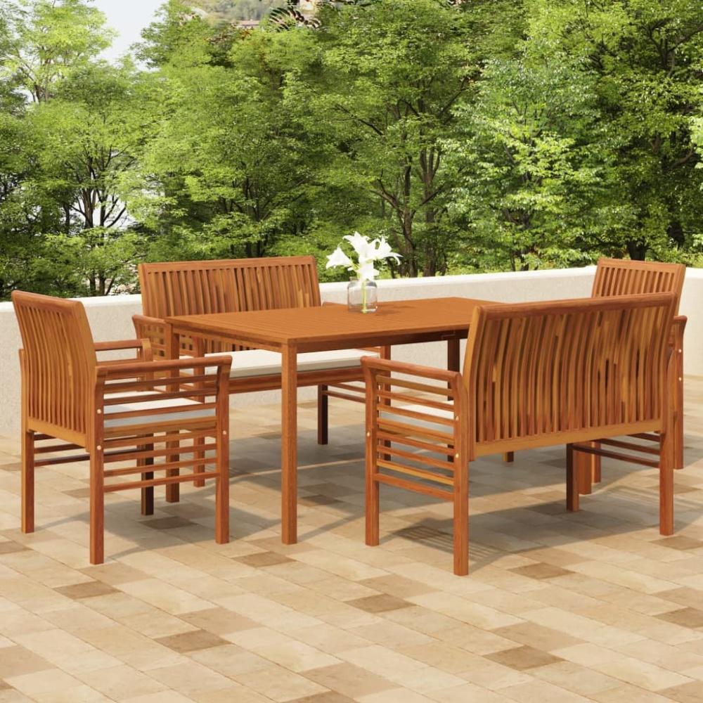 vidaXL 5-tlg. Garten-Essgruppe mit Kissen Massivholz Akazie 3120459 Bild 1
