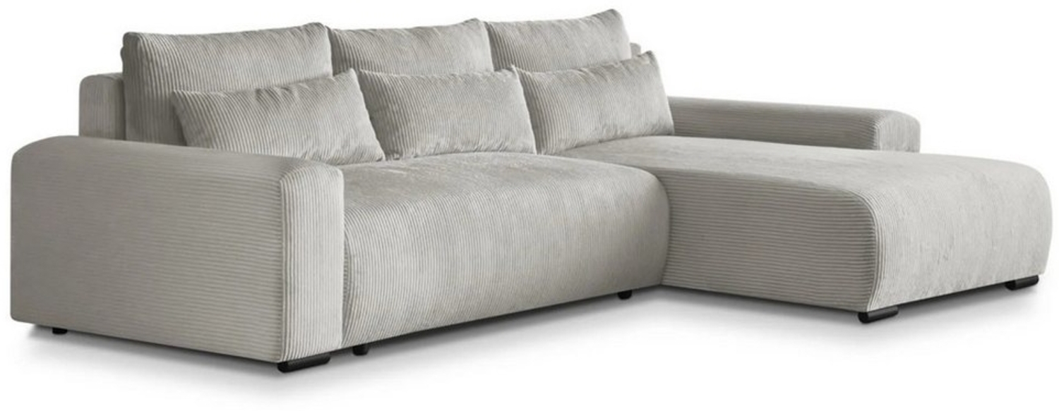 Beautysofa Ecksofa Benny, inkl. Schlaffunktion, Bettkasten, Wellenfedern, stilvoll Polsterecke im modernes Design, L-förmiges Corner Sofa aus Cordstoff Bild 1