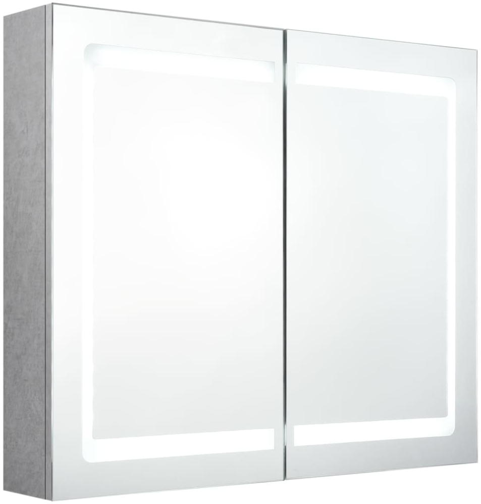 vidaXL LED-Spiegelschrank fürs Bad Betongrau 80x12x68 cm 326511 Bild 1