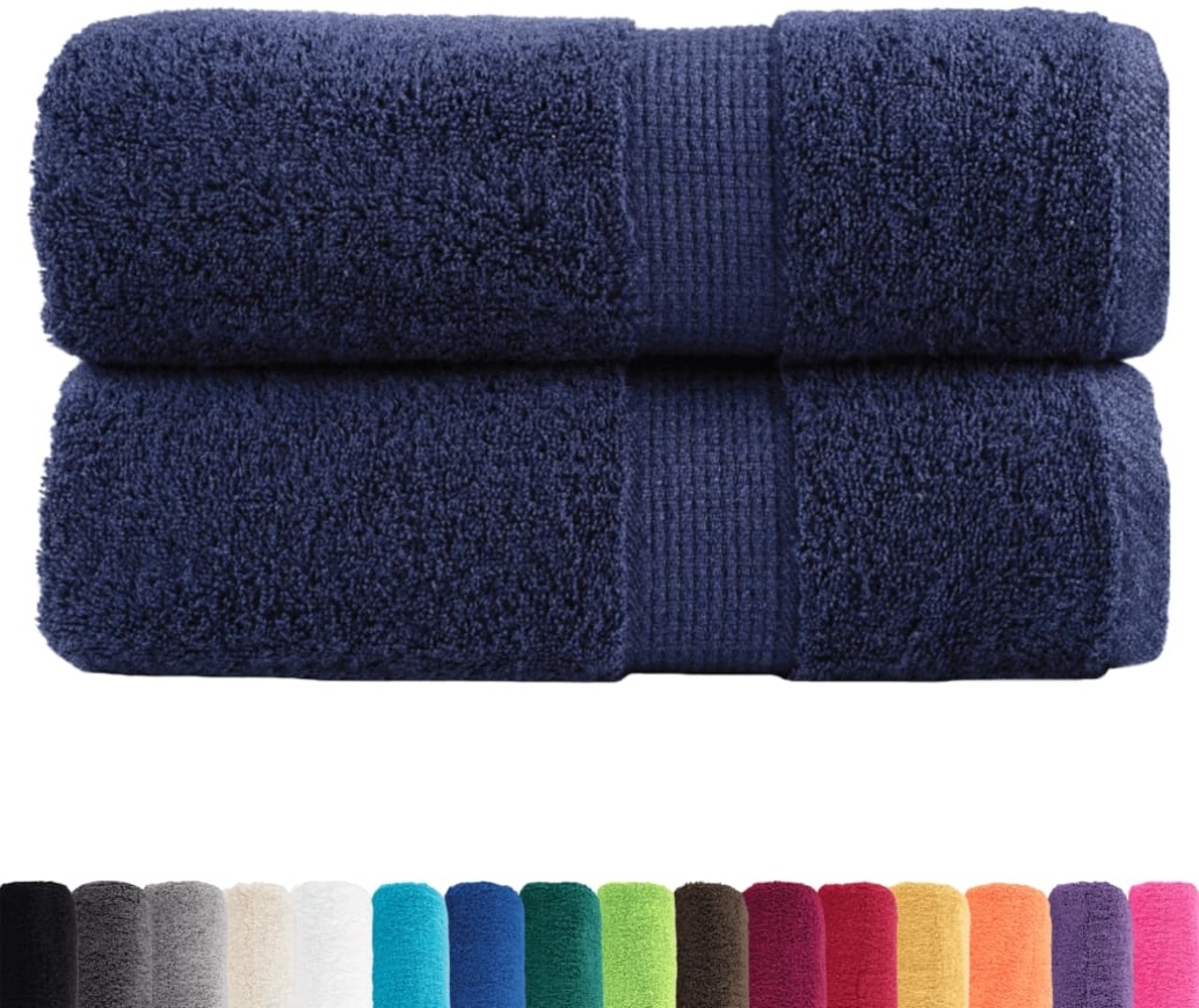 vidaXL Premium Gästetücher SOLUND 2 Stk. Marineblau 30x50 cm 600 g/m² 137254 Bild 1