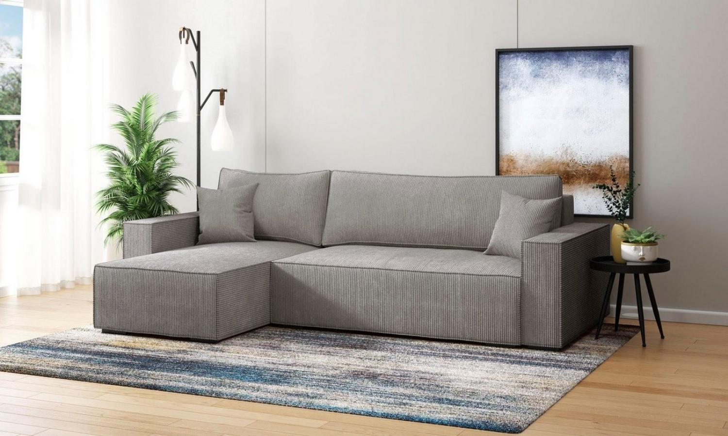 INOSIGN Ecksofa Winton Cordsofa / Schlafsofa 253 cm, Cord, Recamiere wechselbar, Schlaffunktion (130/208cm), Bettkasten Bild 1