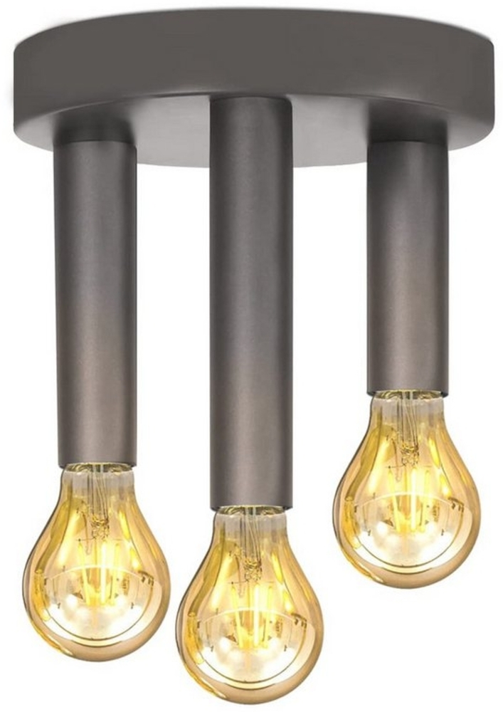 Nettlife Deckenleuchte Deckenleuchte Grau E14 aus Eisenmetall 3 Flammig, LED wechselbar, für Schlafzimmer Küche flur bar Esszimmer Bild 1