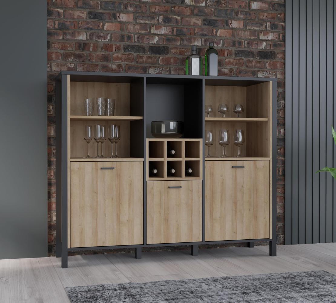 Barschrank >Hialeah< in Riviera Eiche - 139.4x117.1x40.2cm (BxHxT) Bild 1