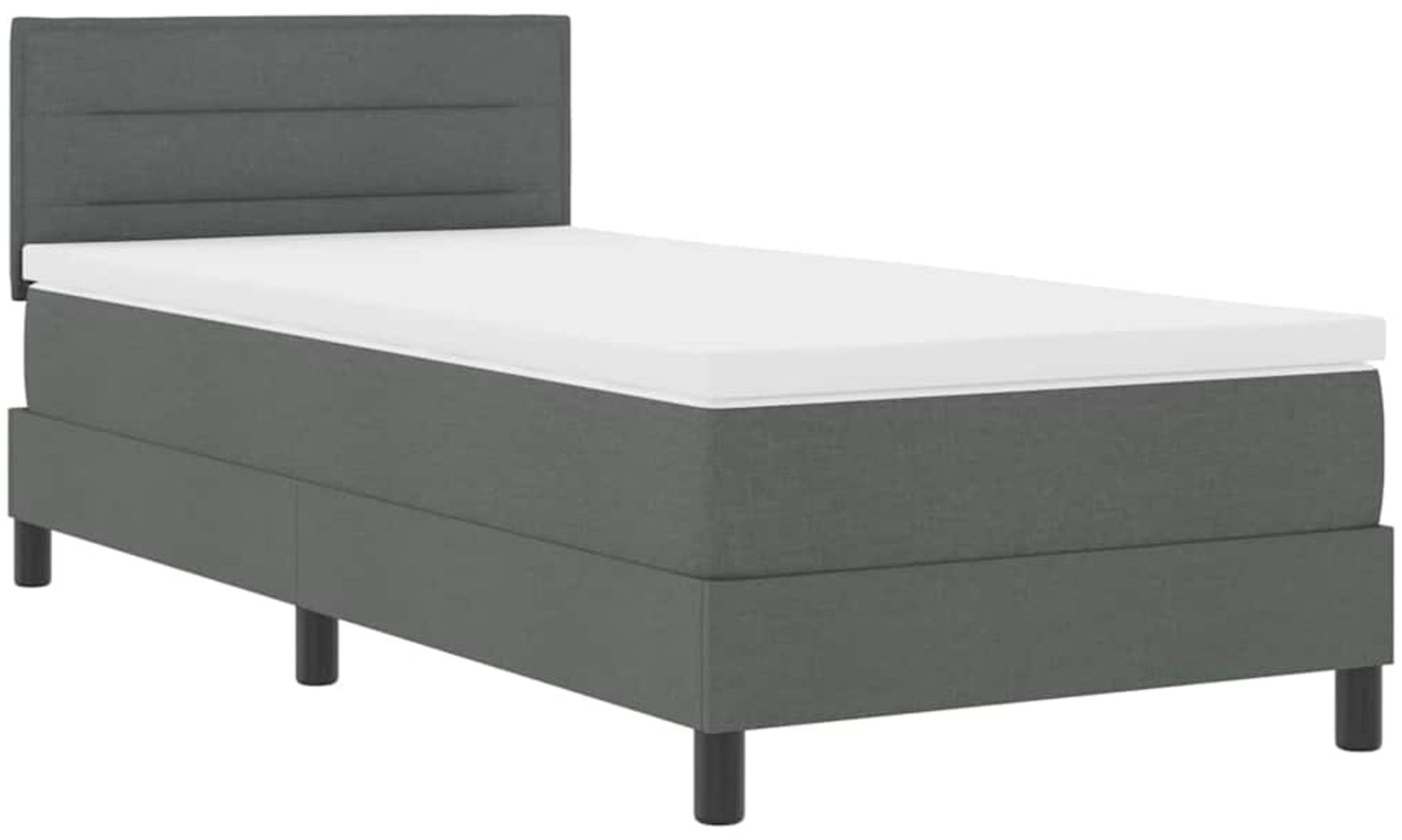 vidaXL Boxspringbett mit Matratze Dunkelgrau 90 x 200 cm Stoff 3342101 Bild 1