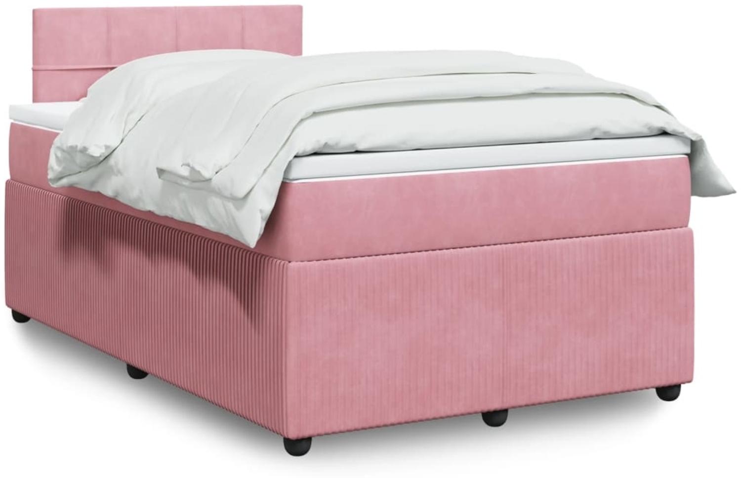 vidaXL Boxspringbett mit Matratze Rosa 120x190 cm Samt 3289991 Bild 1