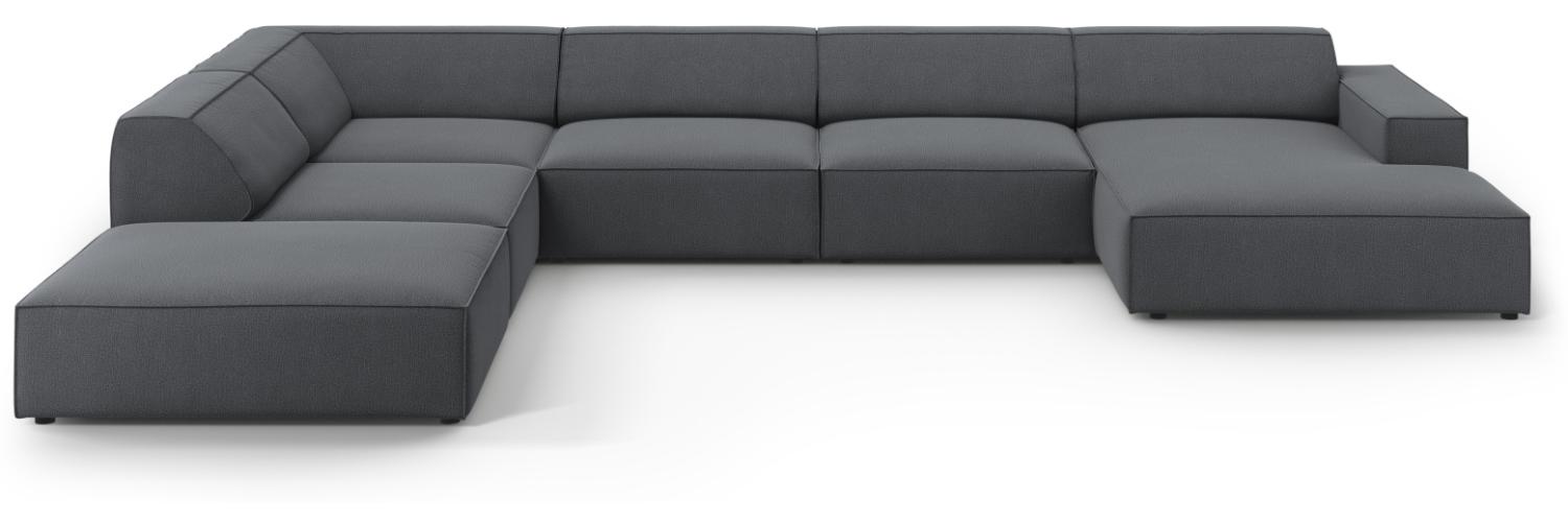 Micadoni 7-Sitzer Panorama Ecksofa Jodie Dark Grey Bild 1