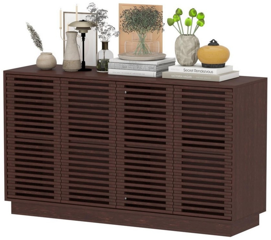 FUFU&GAGA Sideboard mit 2 Türen und 4 verstellbarer Einlegeböden, Braun Bild 1