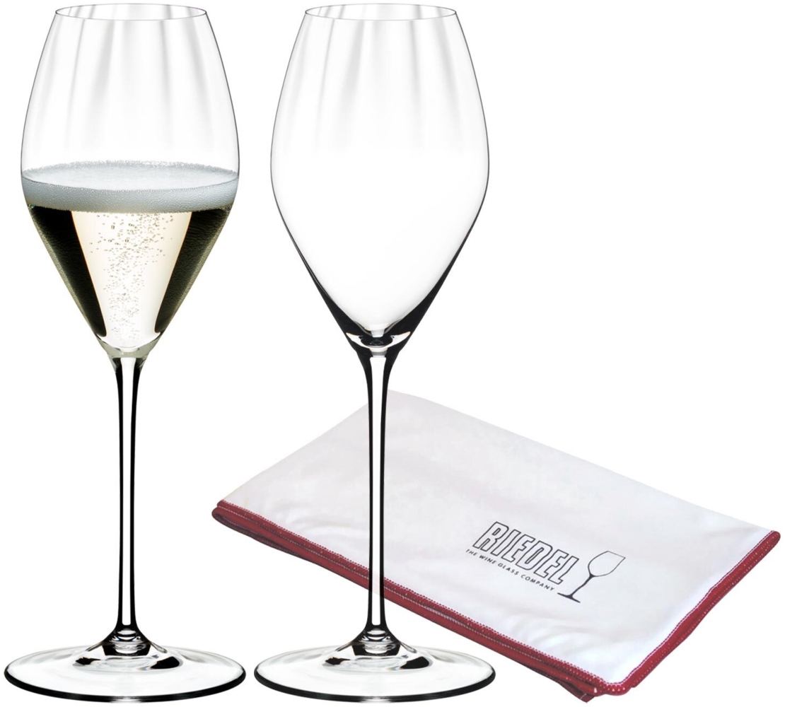 Riedel PERFORMANCE Champagner Glas 2er Set + Poliertuch Bild 1