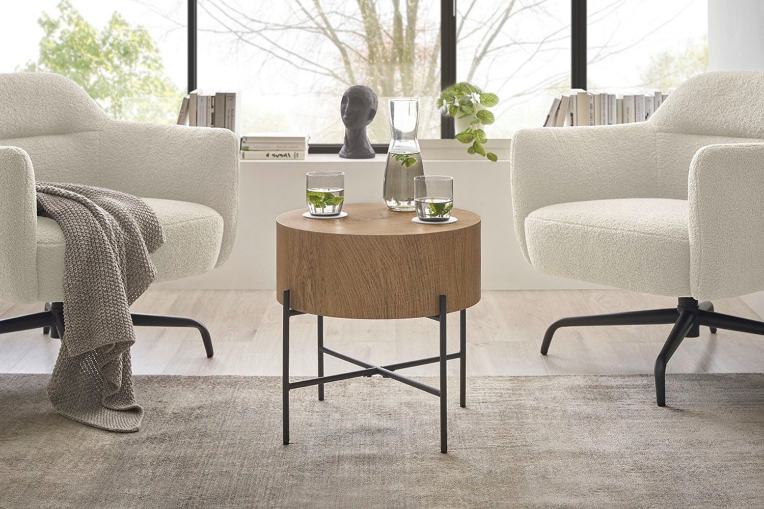 Beistelltisch Manacor - Eichefarben / Schwarz Bild 1