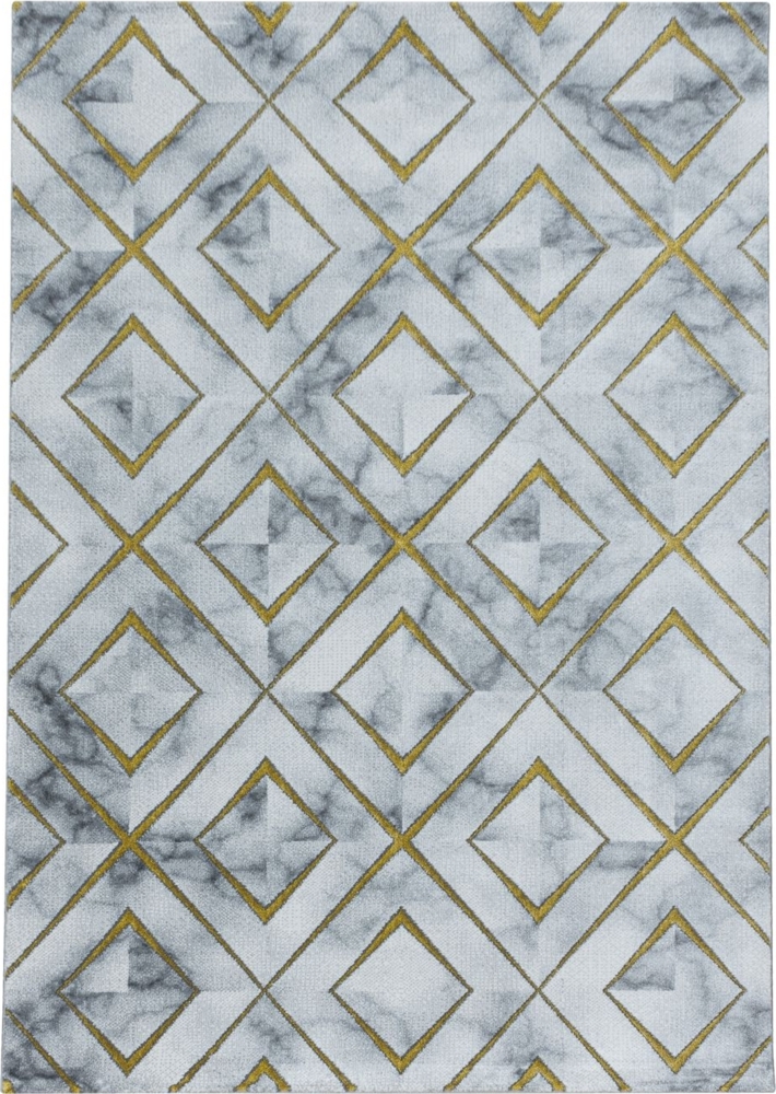 Kurzflor Teppich Nauro rechteckig - 120x170 cm - Goldfarbe Bild 1