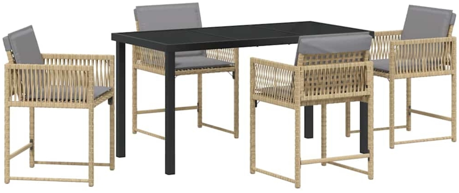 vidaXL Garten Essgruppe 5 pcs Beige Poly-Rattan 3380766 Bild 1