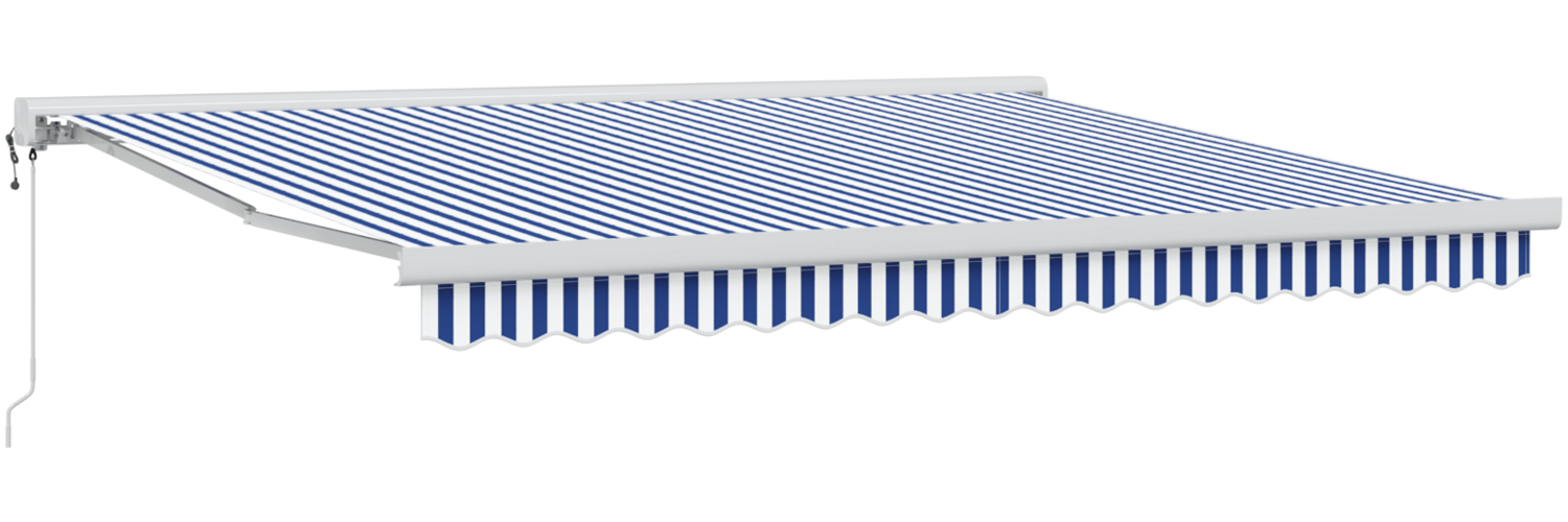 vidaXL manuelle einziehbare Markise Blau und Weiß 350x250 cm 3330195 Bild 1