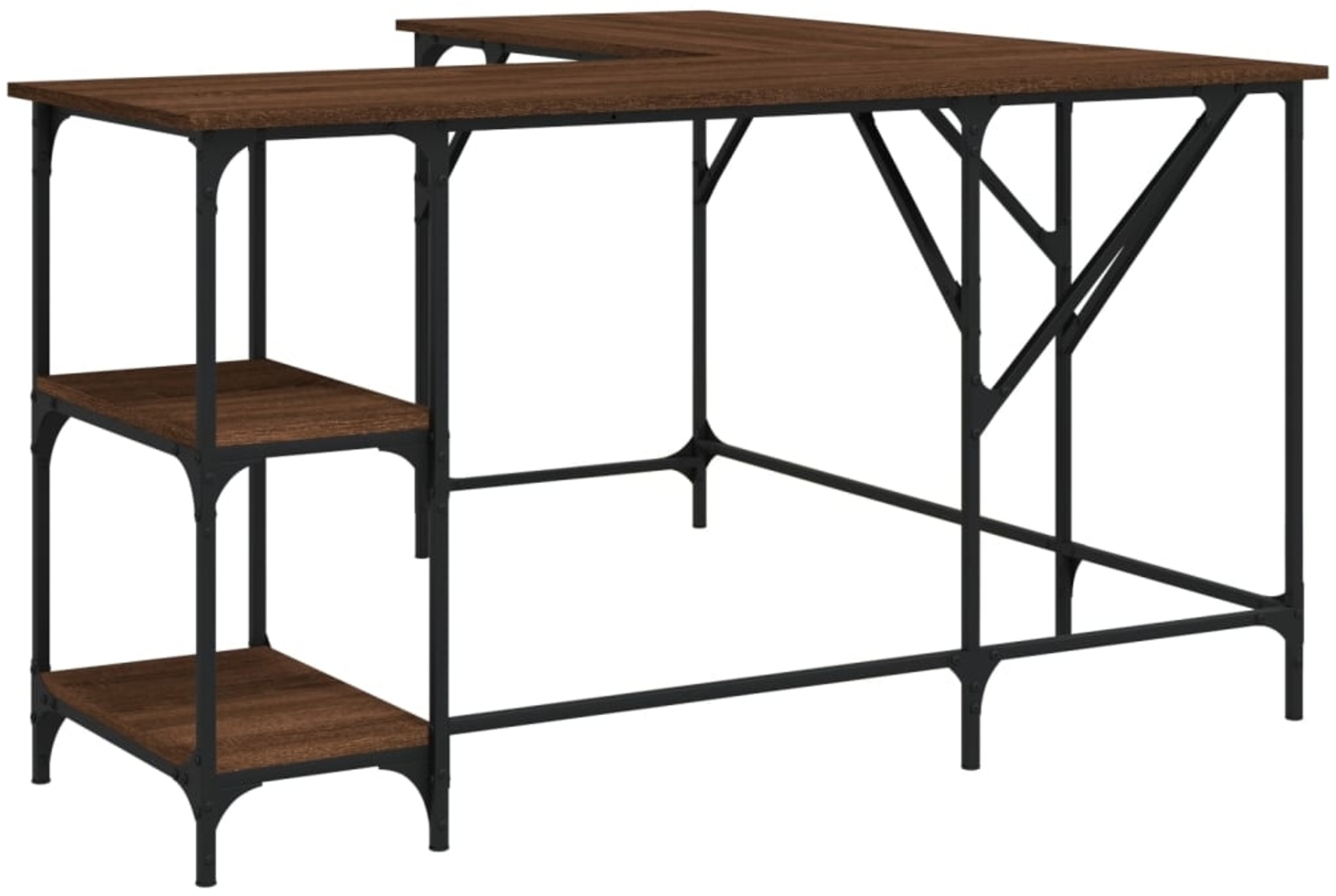 vidaXL Schreibtisch Braun Eichen-Optik 139x139x75 cm Holzwerkstoff 837591 Bild 1