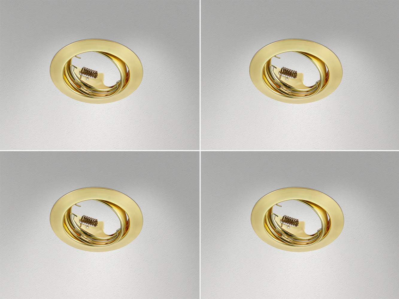 Runde Einbaustrahler Decke im 4er Set schwenkbar Messing matt GU10 Bild 1