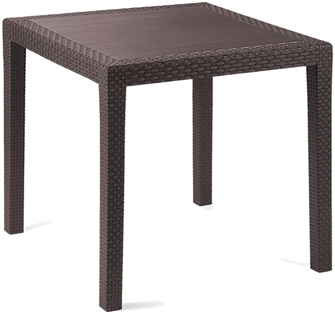 Gartentisch Mokka 79x79x72cm Rattan-Optik Bild 1