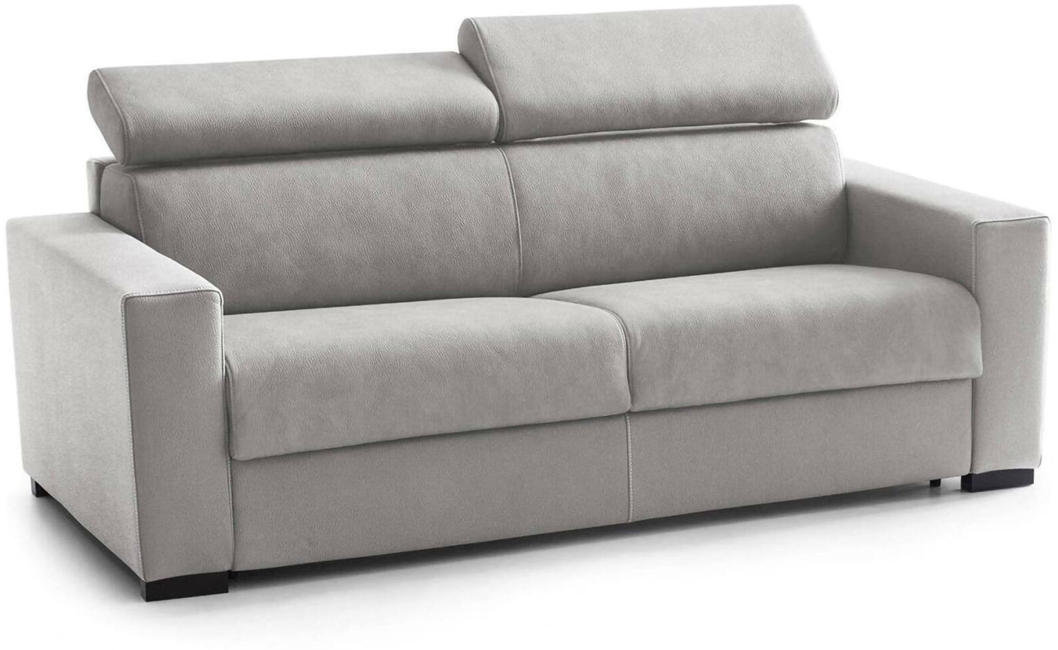 Dmora 2-Sitzer festes Sofa Kiev, Sofa aus gepolstertem Stoff, verstellbare Kopfstützen und Standardarmlehnen, 100 % Made in Italy, 180 x 95 x 85 cm, Grau Bild 1