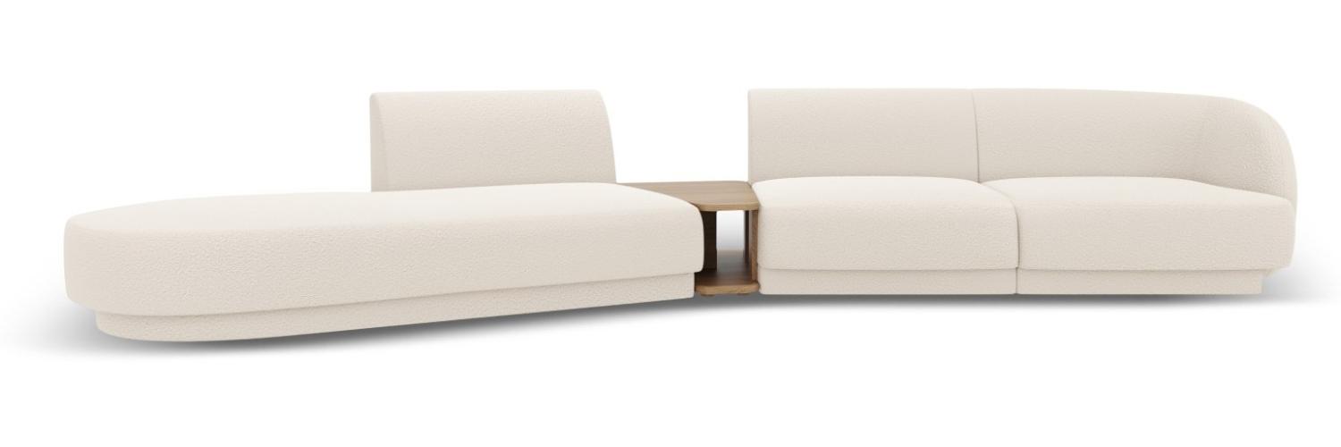 Micadoni Modulares Sofa Miley 4-Sitzer mit 1 Armlehne Links Boucle Beige Bild 1