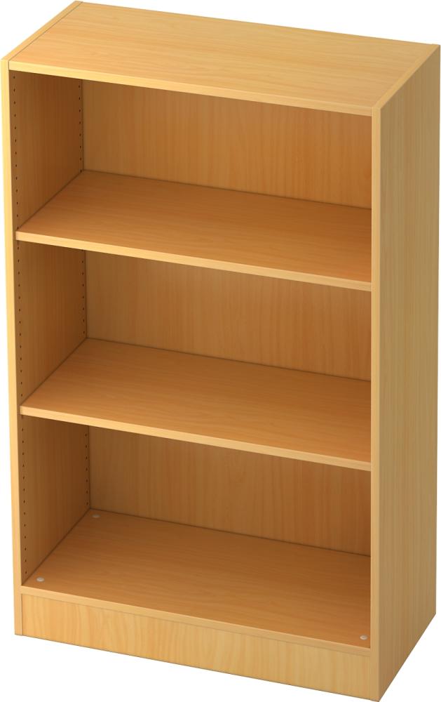 bümö office Regal Buche, Standregal Holz - Aktenregal für Ordner & Bücher, Bücherregal 80 cm breit, 3 OH Regal Wand, Büroregal, Holzregal, Ordnerregal, Buchregal, Wandregal, Büromöbel, 6500-6 Bild 1