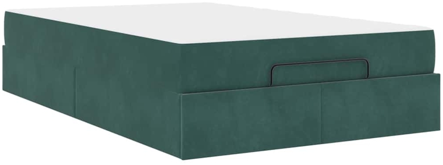 vidaXL Bettgestell mit Matratze Dunkelgrün 120 x 190 cm Samt 3399549 Bild 1