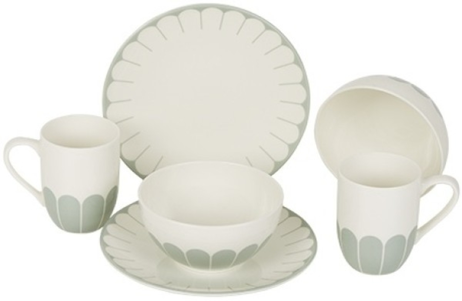 Villeroy & Boch Fleur Vert Frühstücks-Set für 2 Personen / 6 Teile Bild 1