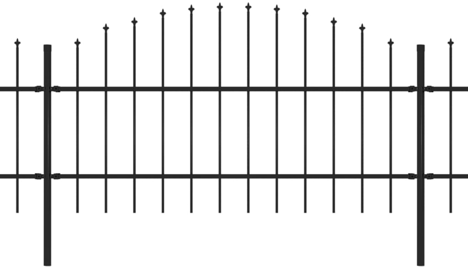 vidaXL Gartenzaun mit Speerspitze Stahl 1426 x 100 cm Schwarz 277719 Bild 1