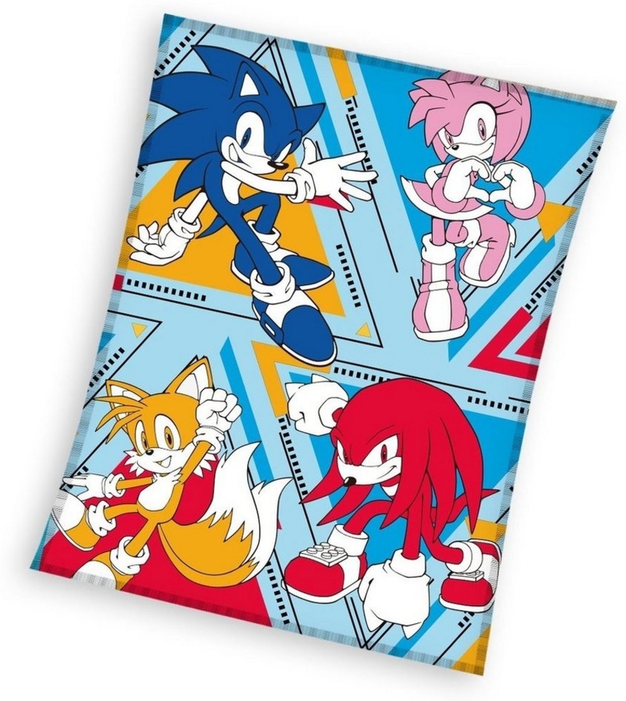 Kinderdecke Sonic Fleecedecke Kuscheldecke 130 x 170 cm, Sonic SEGA Bild 1