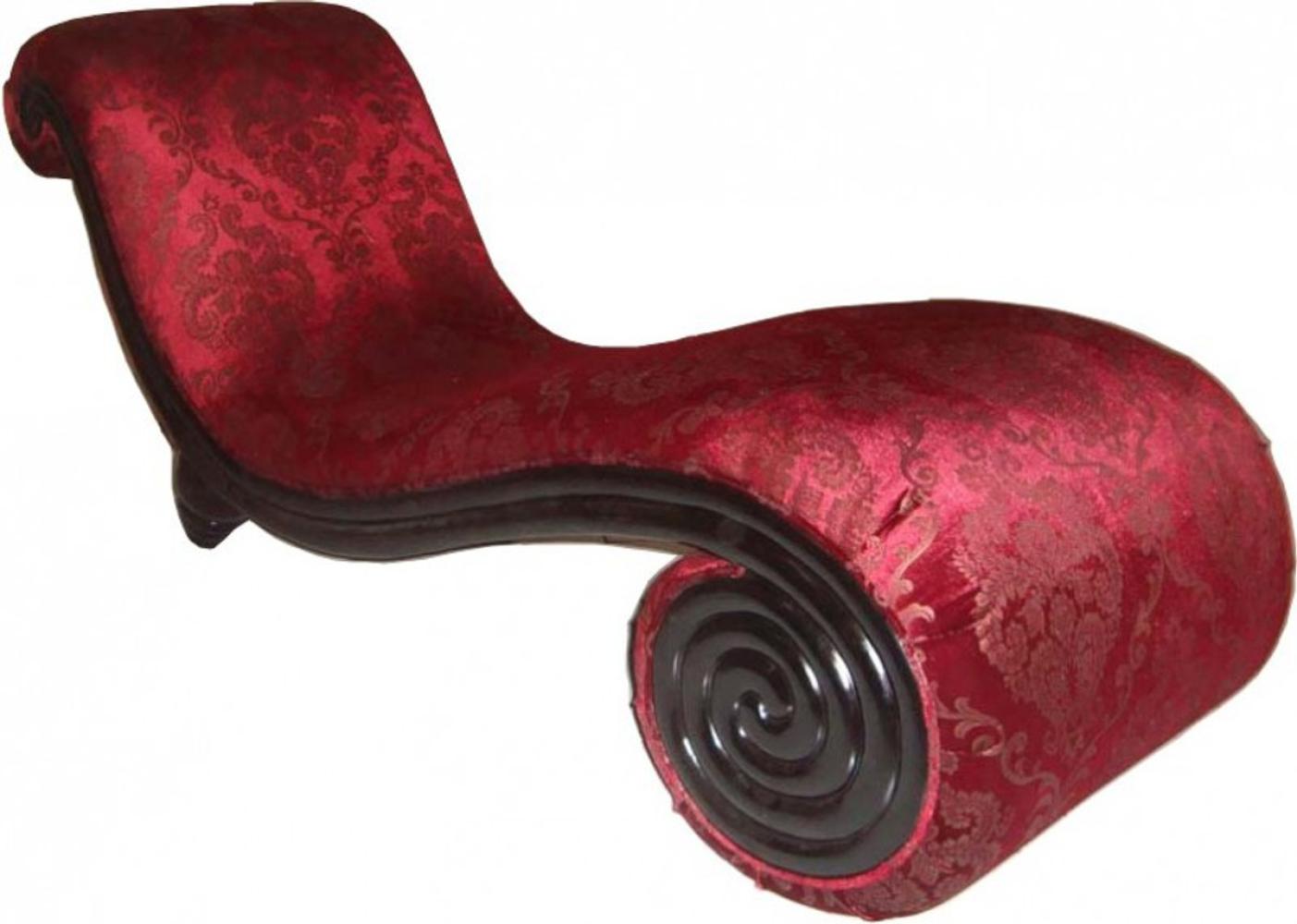 Casa Padrino Barock Chaiselongue Mod3 Bordeaux Rot Barock Muster / Schwarz Limited Edition - Barock Möbel Bild 1