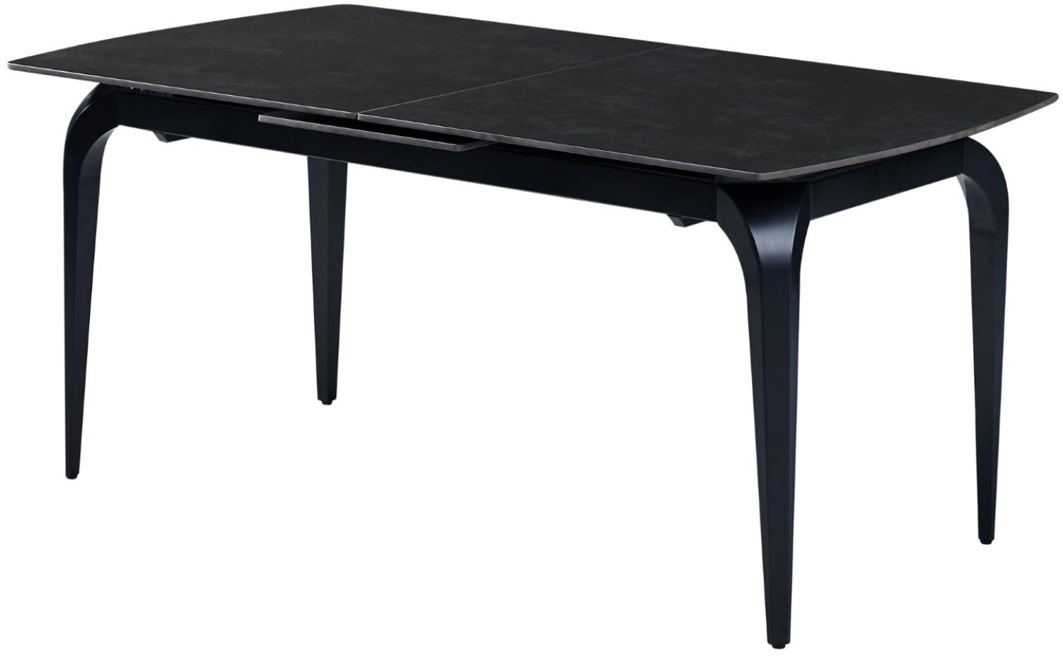 Ausziehtisch Piacenza - 160/200x90 cm - gesinterter Stein dunkelgrau Bild 1