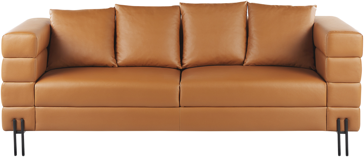 3-Sitzer Sofa Kunstleder braun GRANNA Bild 1