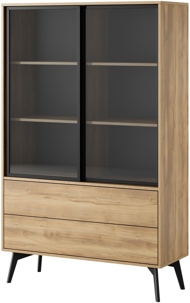 Vitrine Satyk WSZ100 (Farbe: Barockeiche Gold + Schwarz) Bild 1