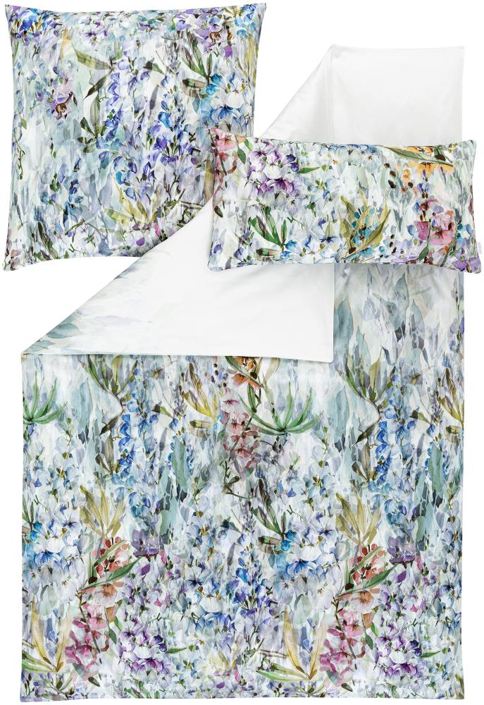 Estella Mako-Satin Bettwäsche 135x200 Elara Blumen Gemälde Aquarell bunt 7551-985 Bild 1