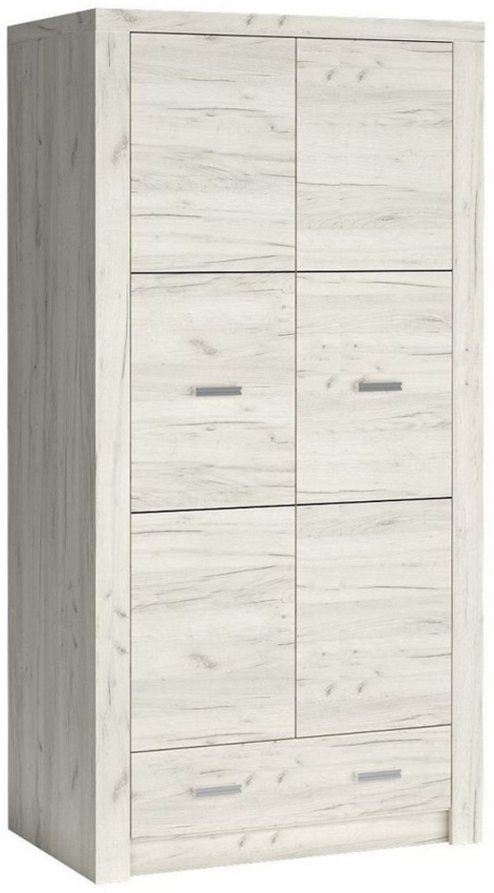 Lomadox Kleiderschrank INGENIO-161 Garderobenschrank Schlafzimmerschrank modern in Esche weiß Bild 1