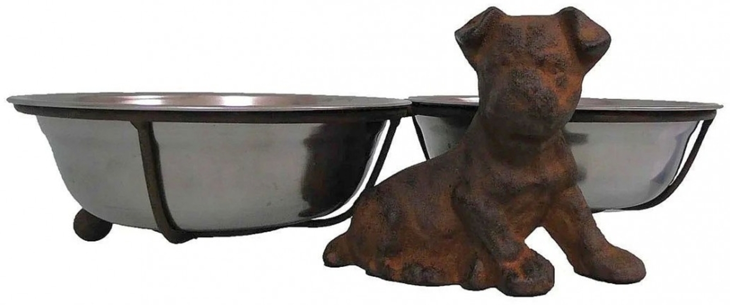 Napf Futternapf Fressnapf 2 Näpfe Tisch Ständer Hund Antic Line SEB13385 Bild 1