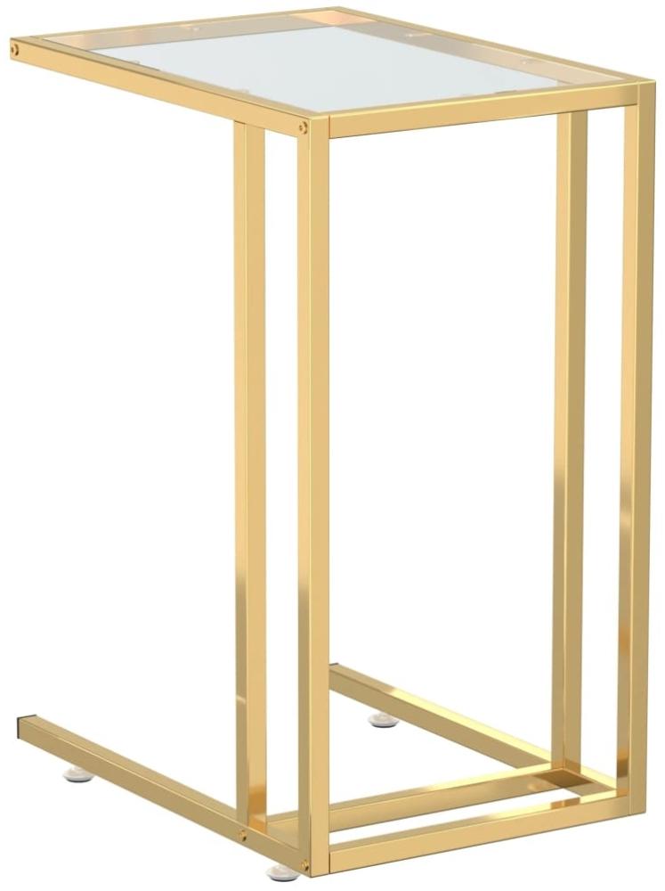 vidaXL Computer-Beistelltisch Transparent 50x35x65 cm Hartglas 331645 Bild 1