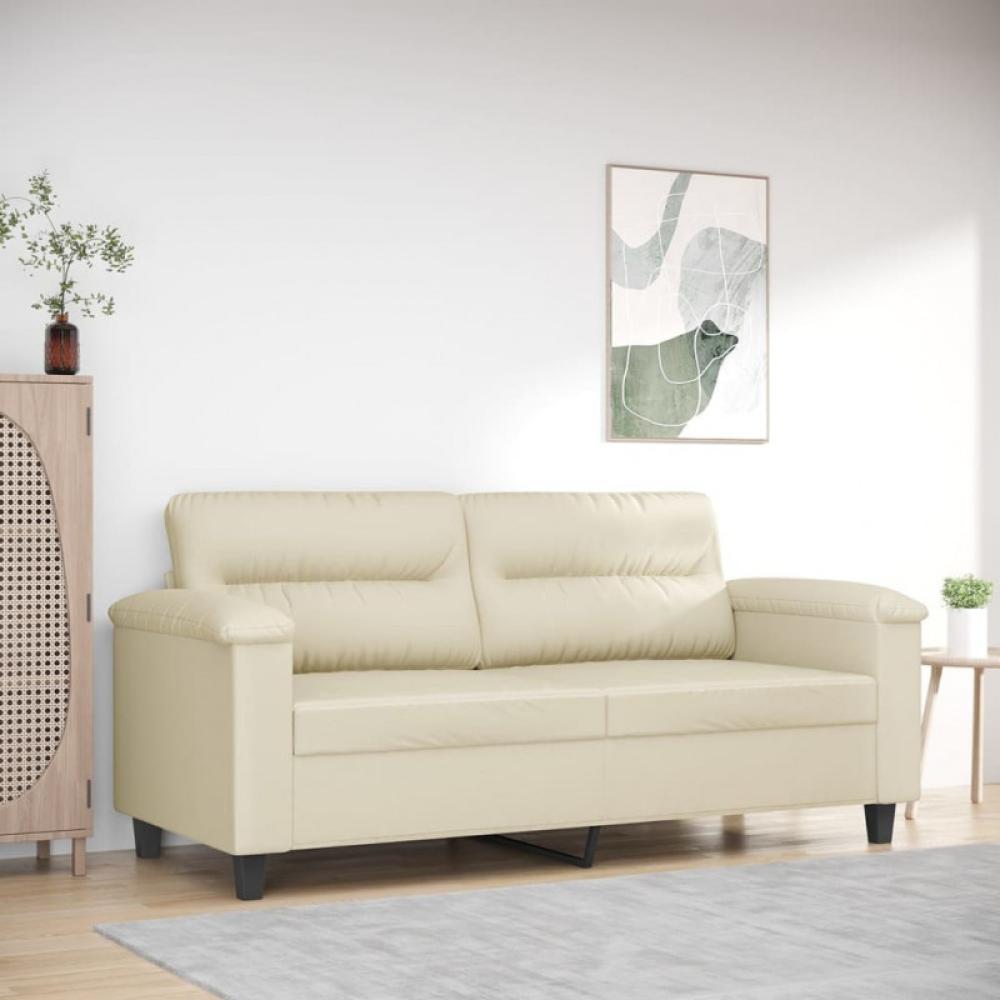 2-Sitzer-Sofa Creme 140 cm Kunstleder (Farbe: Creme) Bild 1