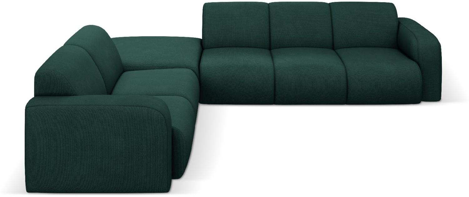 Micadoni Boucle Ecksofa Molino 6-Sitzer Links Strukturierter Stoff Flaschengrün Bild 1