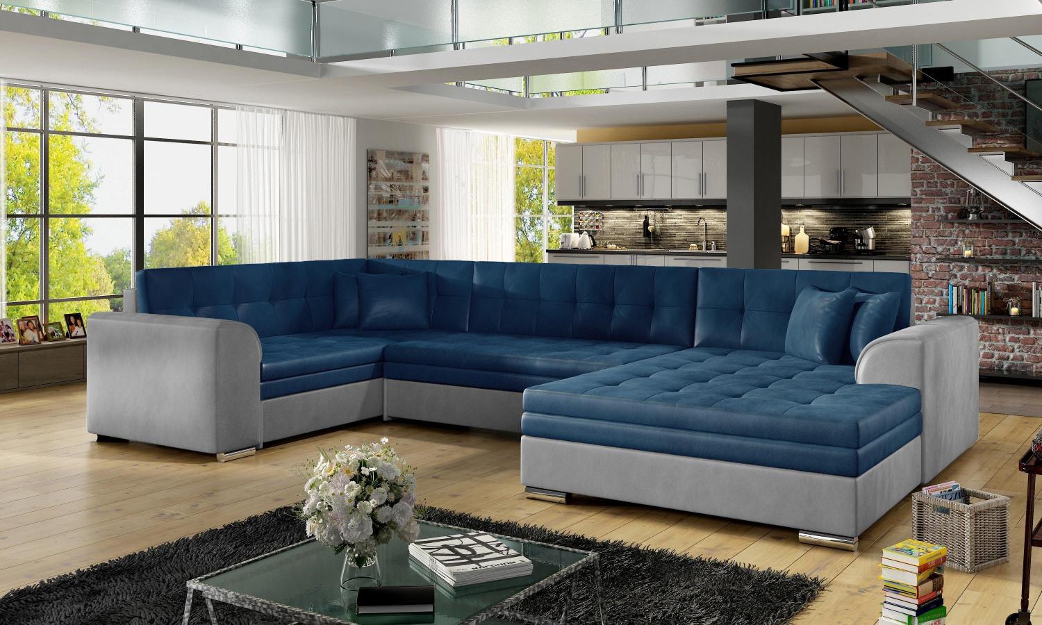 Wohnideebilder Damario Blau Ecksofas & Eckcouches Dam_31 Bild 1