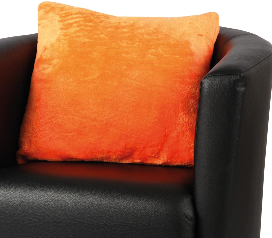 Kissenhülle Kuschel "Celina", in der Größe "40 x 40cm" - Orange - Kissenbezug mit Reißverschluss Bild 1
